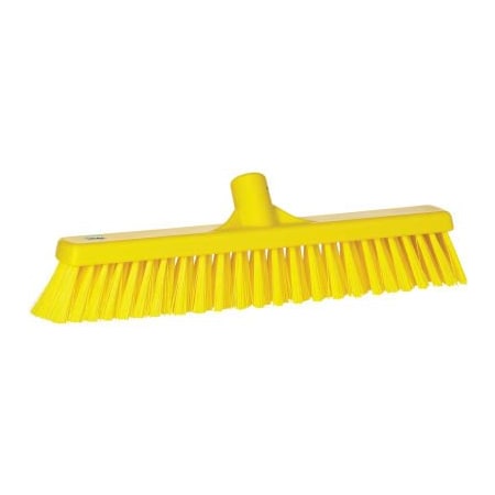 Remco Vikan 16in Combo Push Broom- Soft/Stiff, Yellow 31746